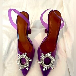 AMINA MUADDI knockoff purple jelly and jewel heels size 7